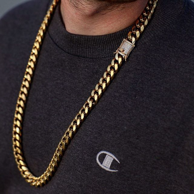 gold cuban necklace for men available in gold  (295784513564)
