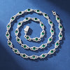 Moissanite Emerald Link Chain S925