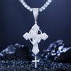 Moissanite Praying Hands Cross