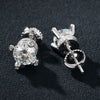 silver round moissanite earrings (6739087425722)