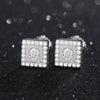 Silver Squar Moissanite Earrings   (6739092013242)