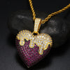 gold dripping heart pendant