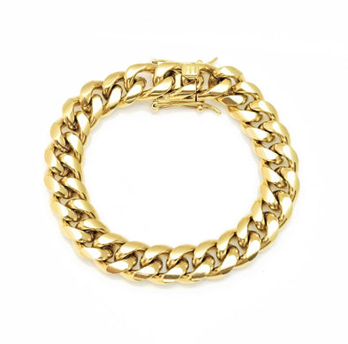 Gold Cuban Bracelet (1318986383453)