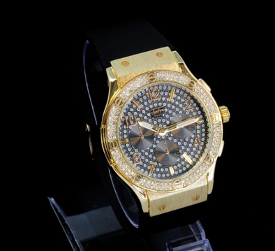 iced out gold watch  (6578564694202)